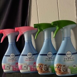 Febreze Fabric Spray Collection - Pink and Green Caps